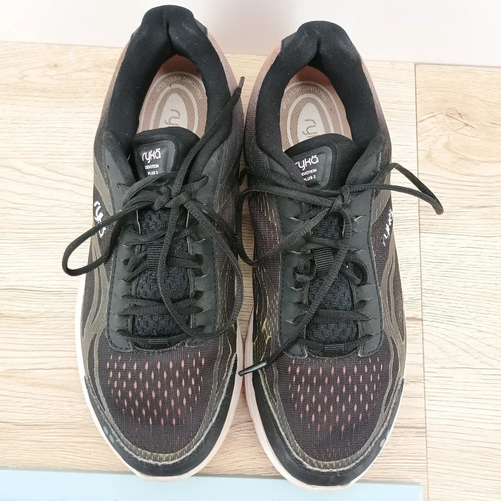Ryka Devotion Plus 2 Womens Shoes Black Pink Athletic Walking Sneakers Size 9